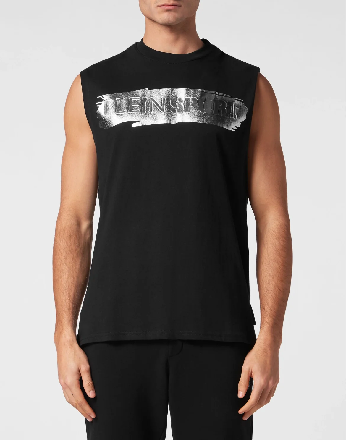 Sleeveless T-shirt Round Neck, цвет: Черный
