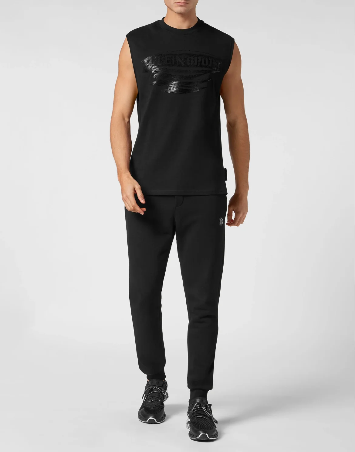 Sleeveless T-shirt Round Neck, цвет: Черный