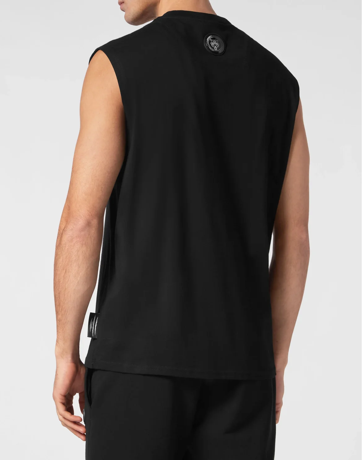 Sleeveless T-shirt Round Neck, цвет: Черный
