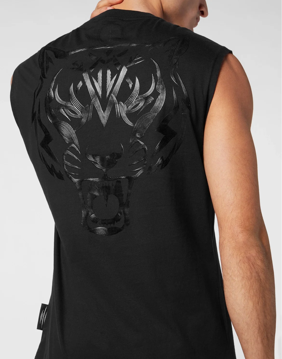 Sleeveless T-shirt Round Neck, цвет: Черный