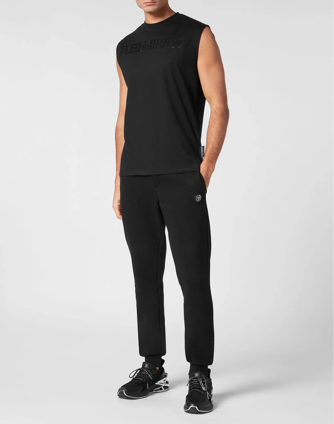 Sleeveless T-shirt Round Neck, цвет: Черный