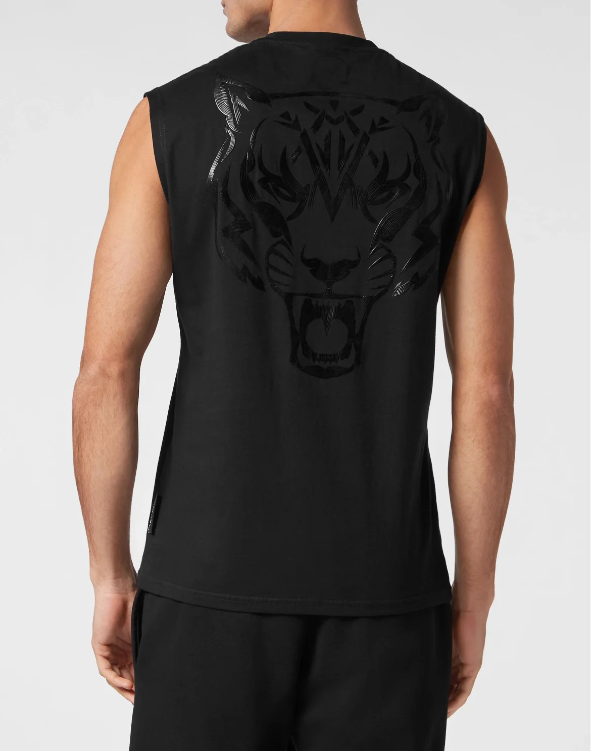 Sleeveless T-shirt Round Neck, цвет: Черный