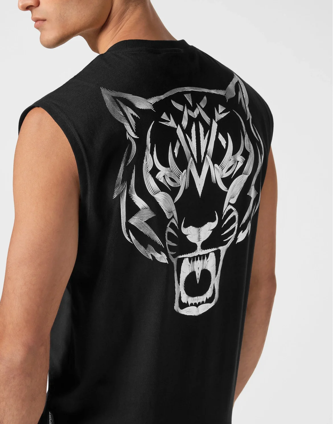 Sleeveless T-shirt Round Neck, цвет: Черный