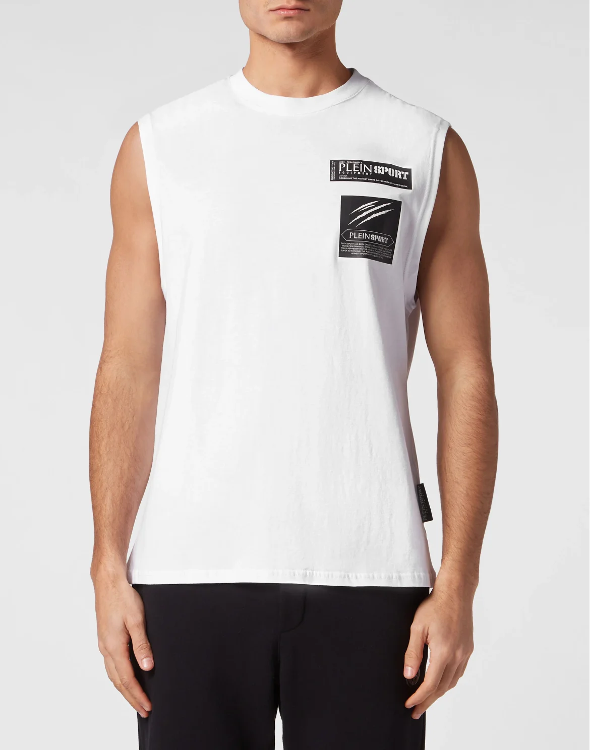 Sleeveless T-shirt Round Neck Scratch, цвет: Белый