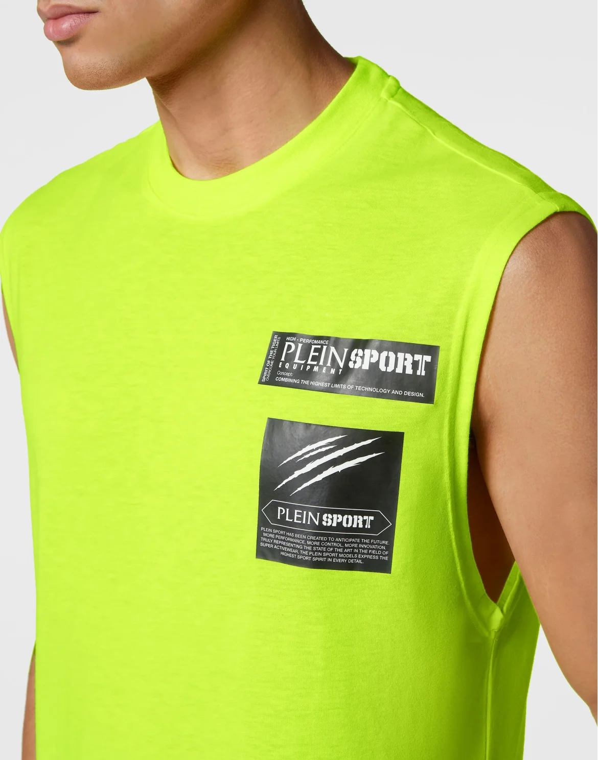 Sleeveless T-shirt Round Neck Scratch, цвет: Зеленый