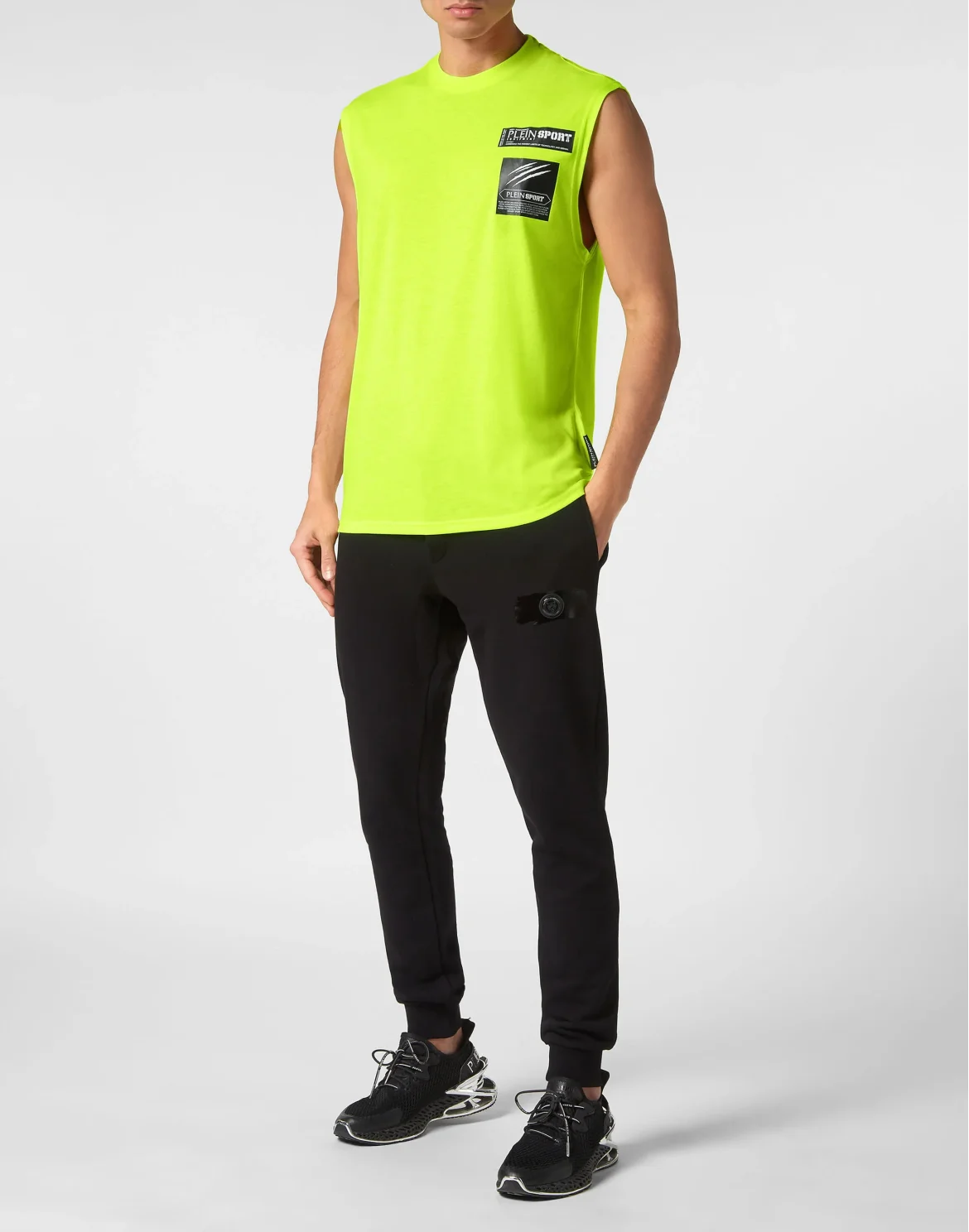 Sleeveless T-shirt Round Neck Scratch, цвет: Зеленый