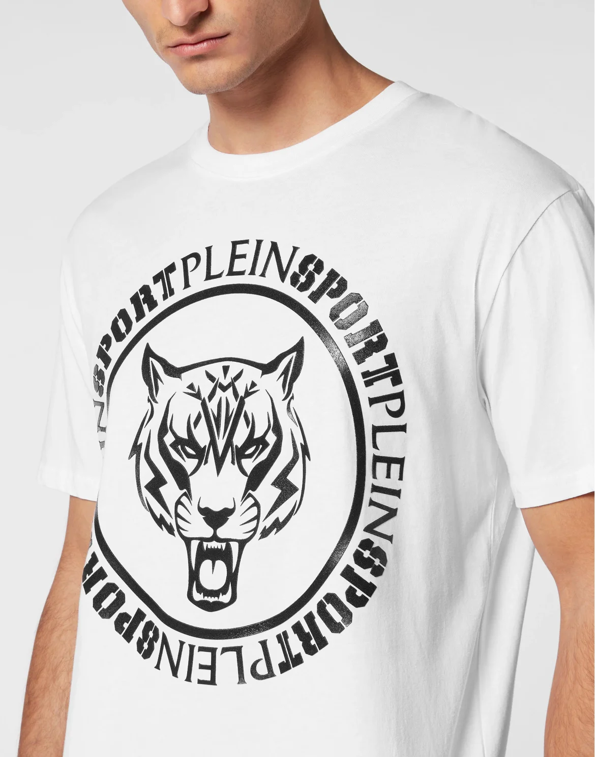 T-shirt Round Neck Carbon Tiger, цвет: Белый