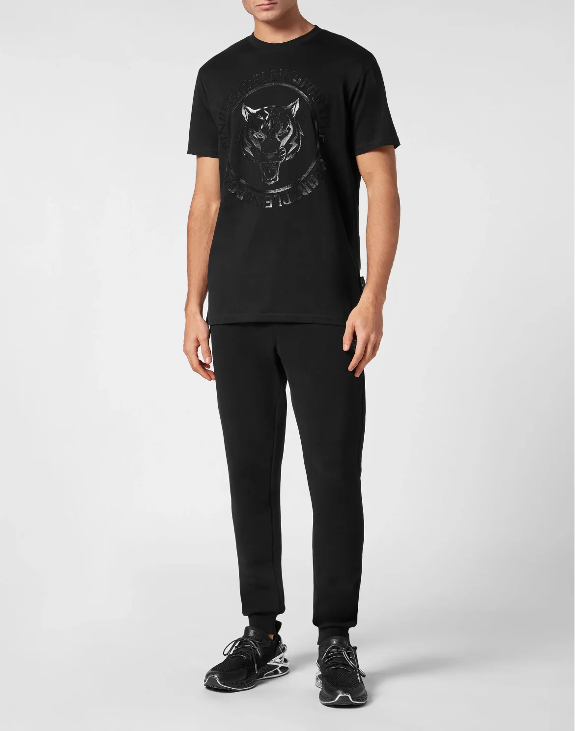 T-shirt Round Neck Carbon Tiger, цвет: Черный