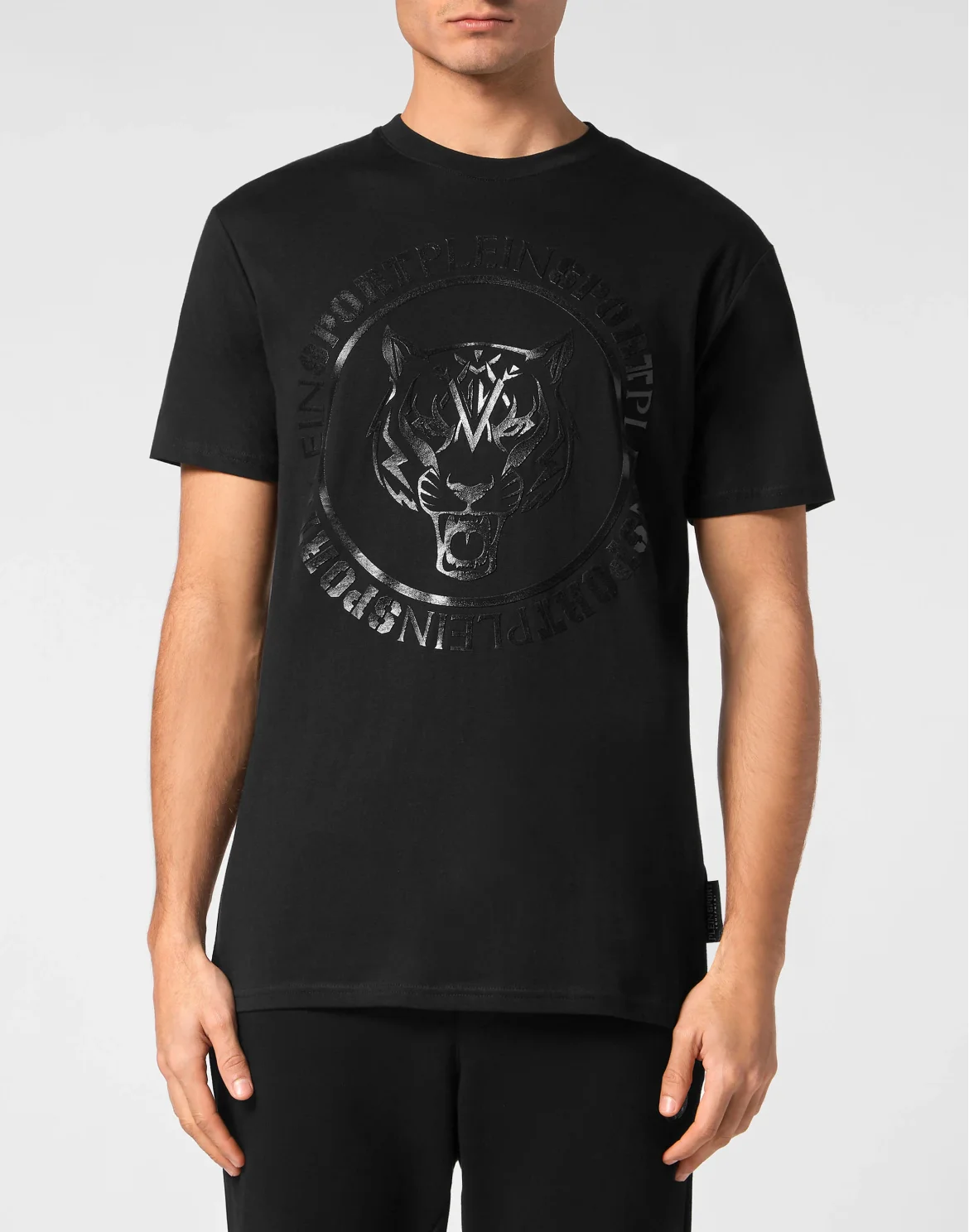 T-shirt Round Neck Carbon Tiger, цвет: Черный