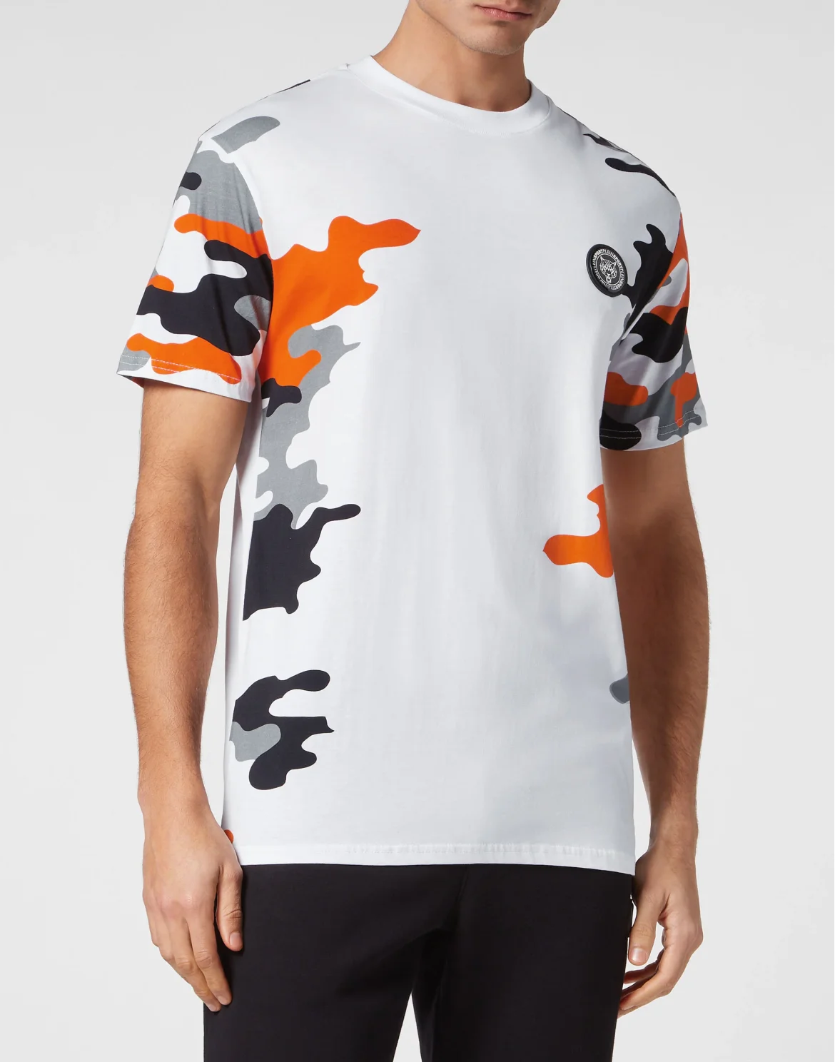 T-shirt Round Neck Camouflage, цвет: Белый