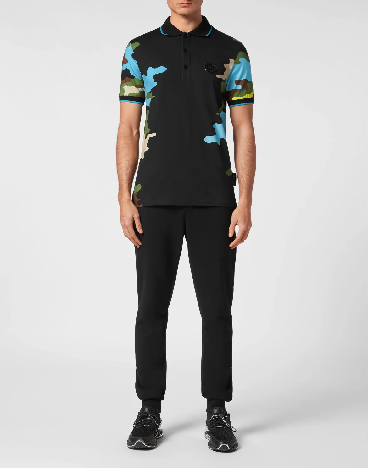 Polo shirt SS Camouflage, цвет: Черный