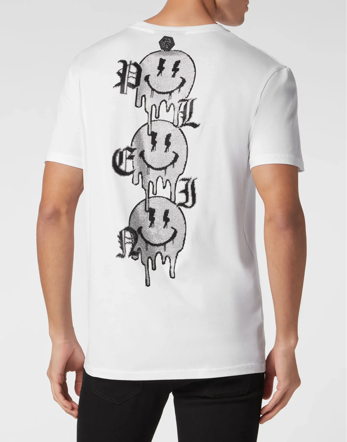 T-shirt Round Neck SS with stones Smile, цвет: Белый