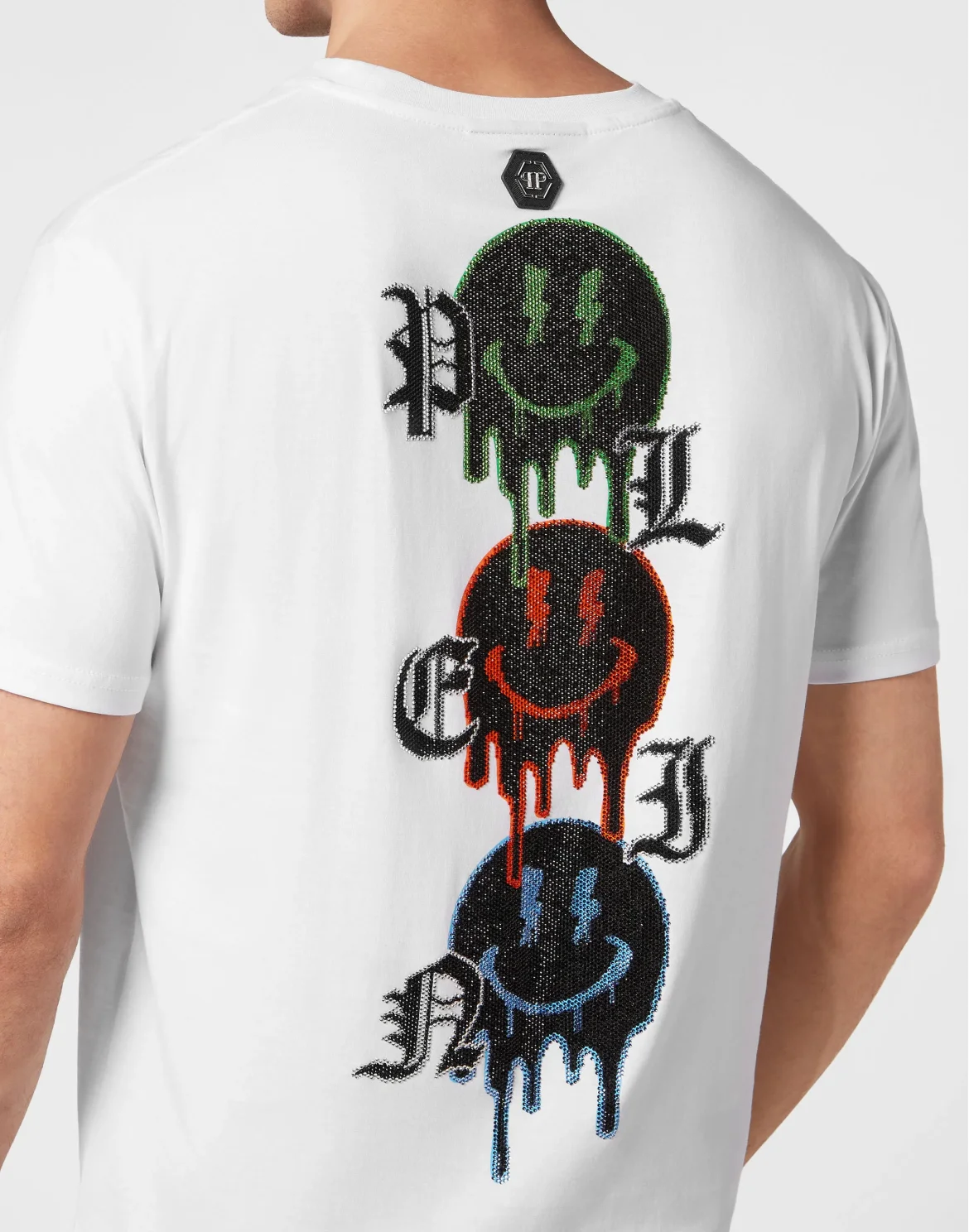 T-shirt Round Neck SS with stones Smile, цвет: Белый