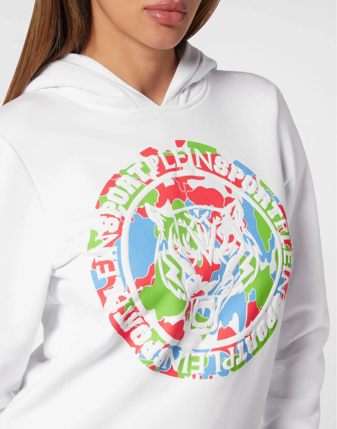 Hoodie Sweatshirt Carbon Tiger, цвет: Белый