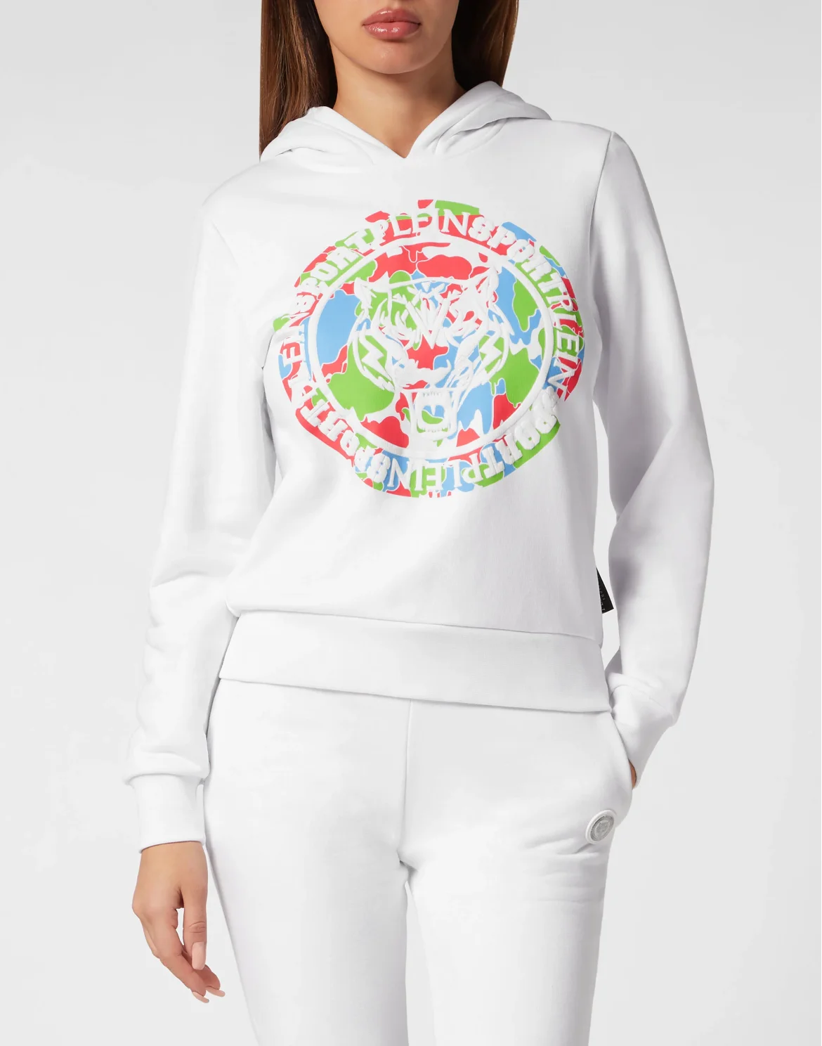 Hoodie Sweatshirt Carbon Tiger, цвет: Белый