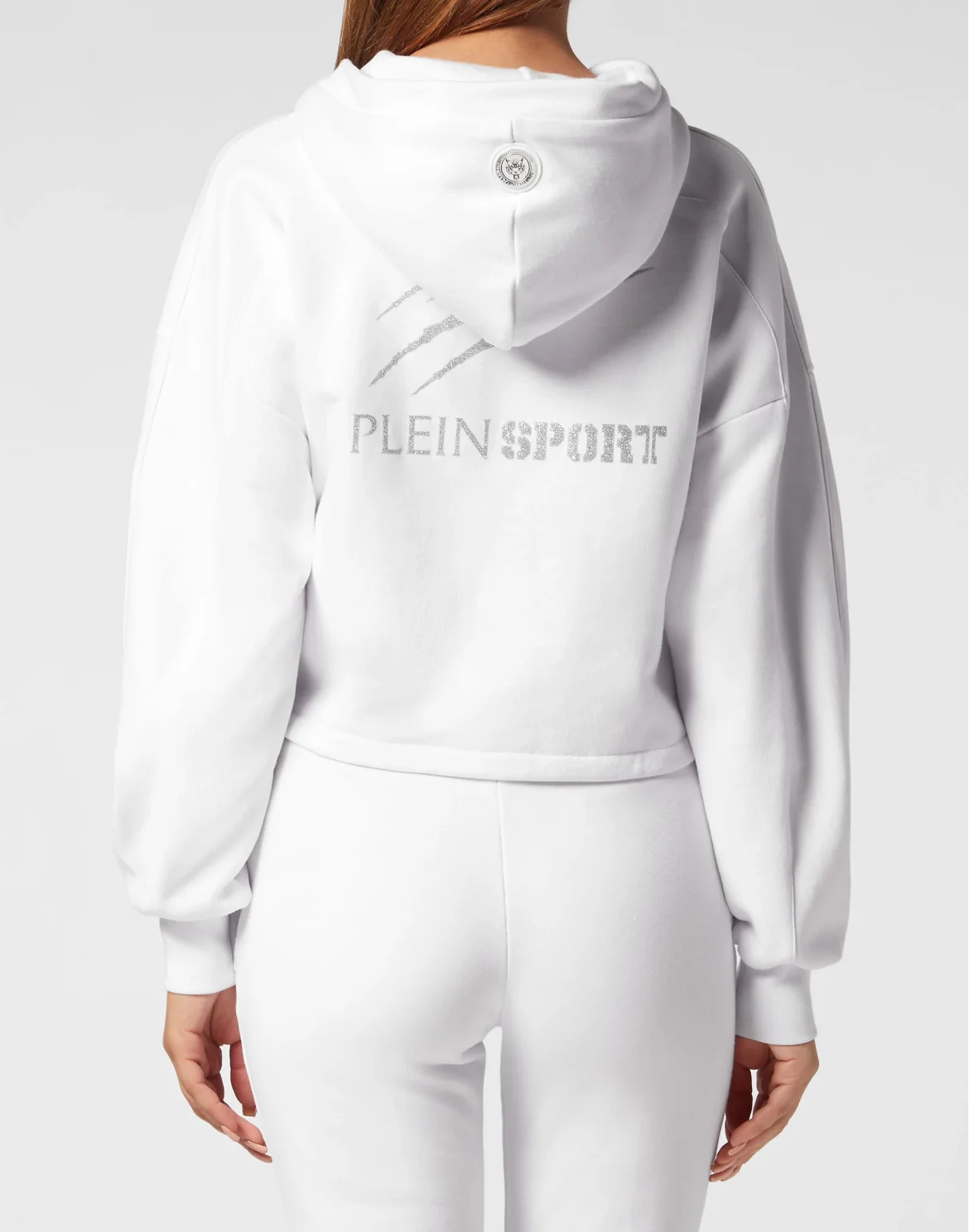 Cropped Hoodie Sweatjacket Scratch, цвет: Белый