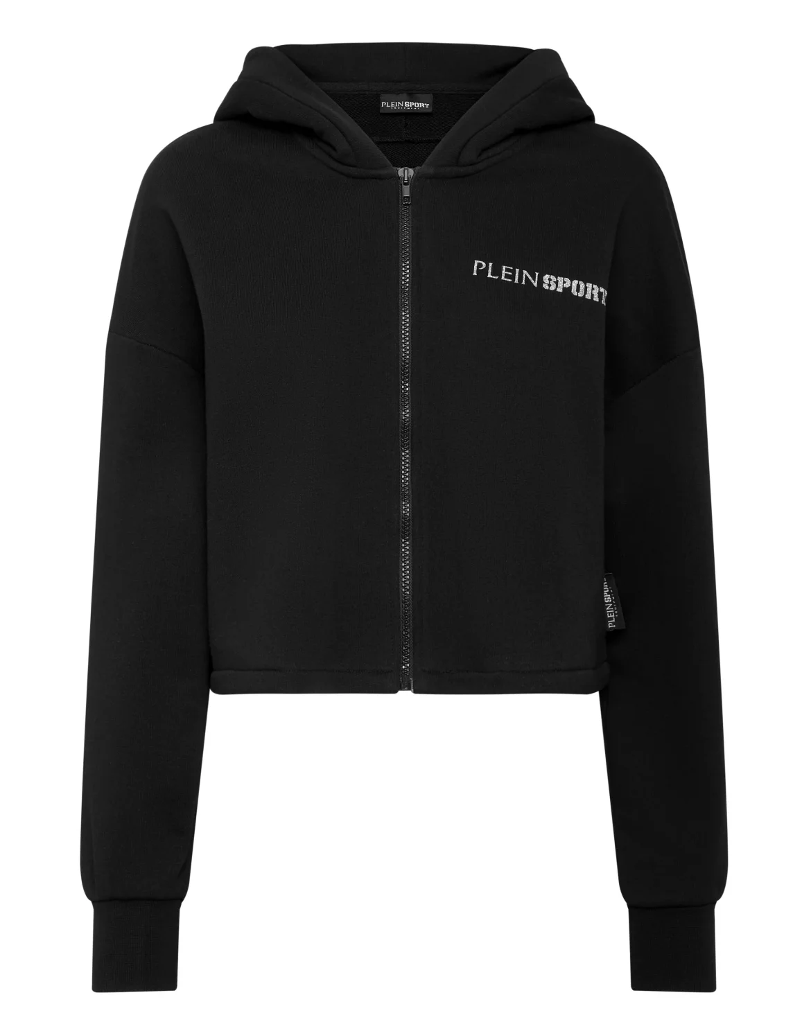 Cropped Hoodie Sweatjacket Scratch, цвет: Черный