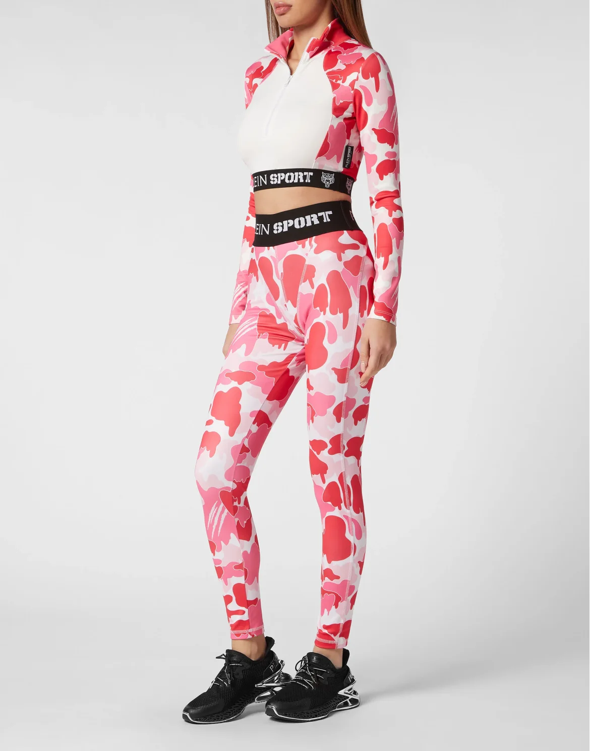 Cropped Jogging Top LS Camouflage, цвет: Белый