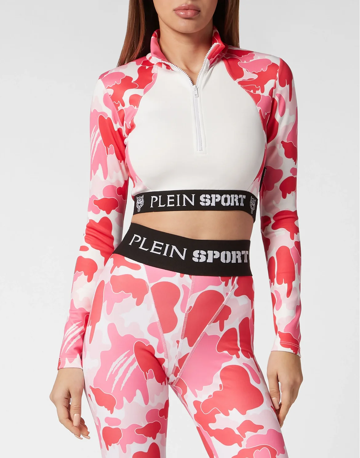 Cropped Jogging Top LS Camouflage, цвет: Белый