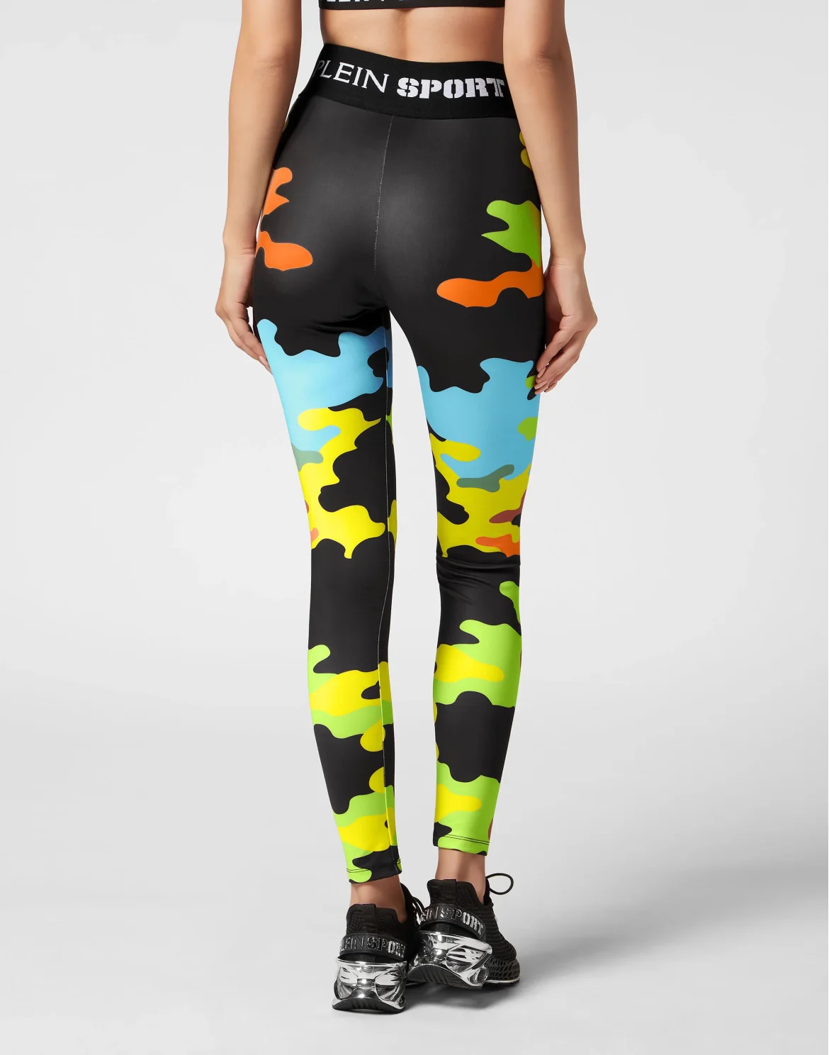 Jogging Cutting Leggings Camouflage, цвет: Черный