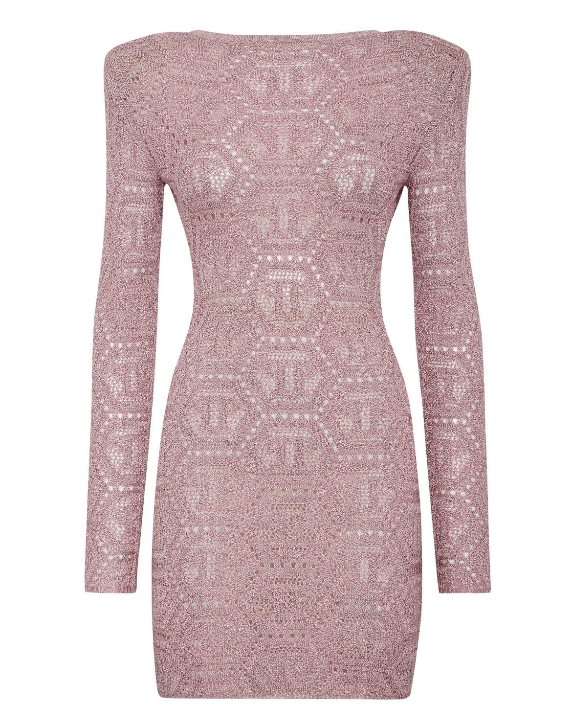 Lurex Knit Mini Dress Monogram, цвет: Розовый