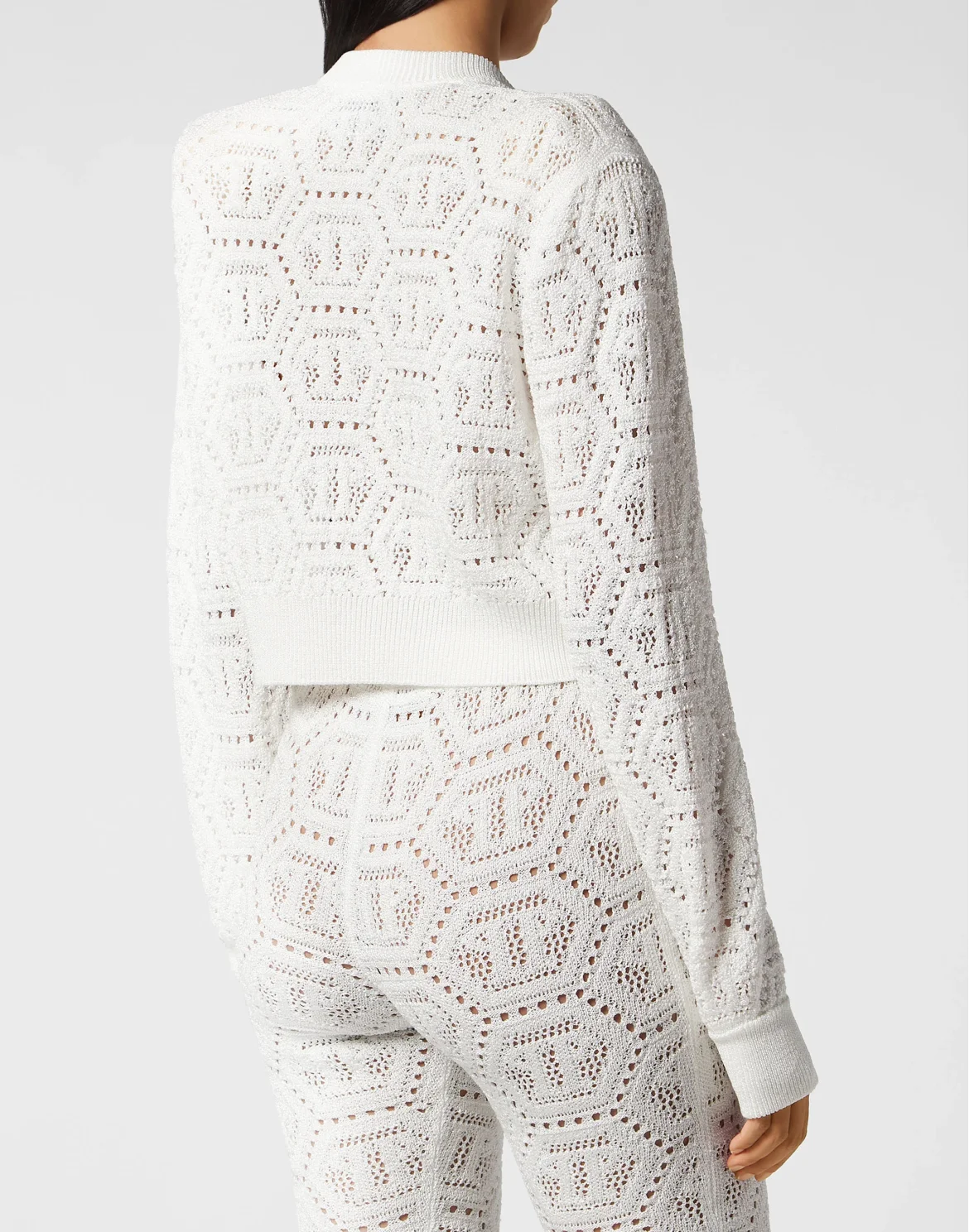 Lurex Knit Cardigan Monogram, цвет: Белый