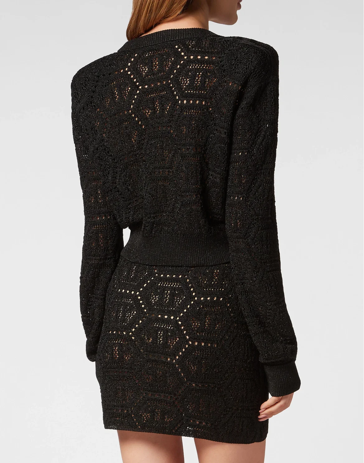 Lurex Knit Cardigan Monogram, цвет: Черный