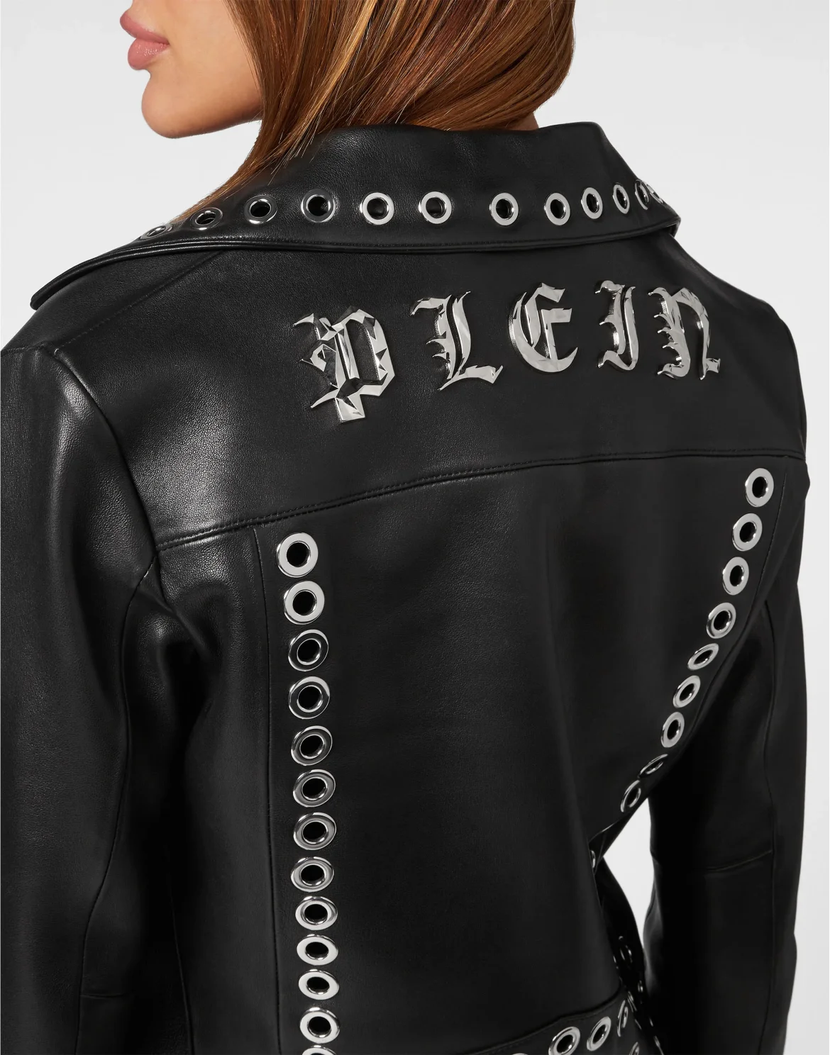 Boxy Biker Jacket Metal Rings, цвет: Черный