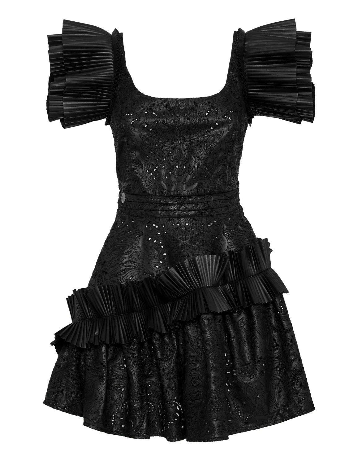Leather Mini Dress Sangallo, цвет: Черный