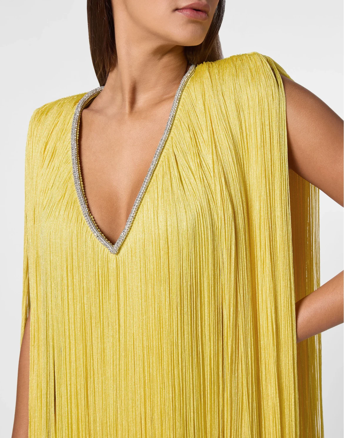 Fringe Mini Dress, цвет: Желтый