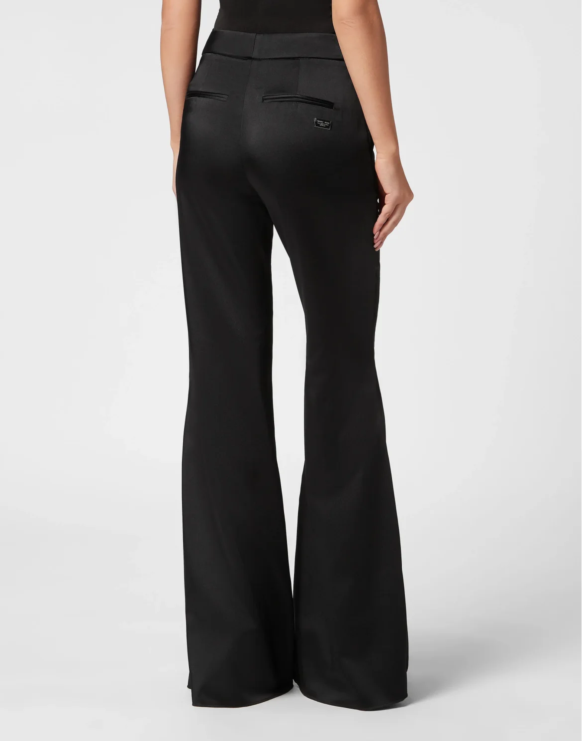 Satin Flaire Trousers, цвет: Черный