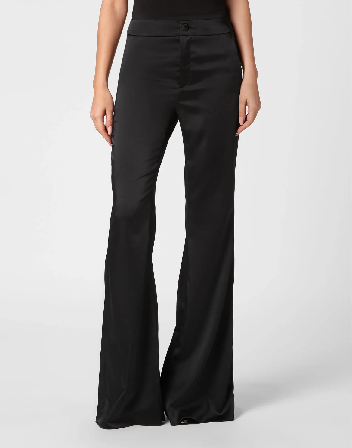 Satin Flaire Trousers, цвет: Черный