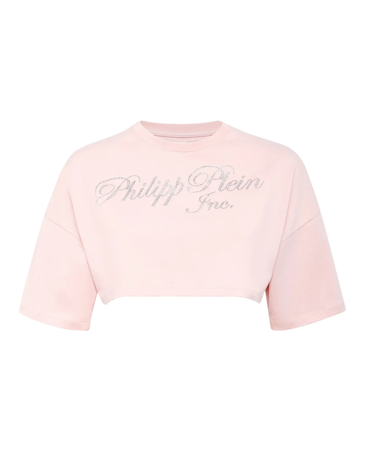 Cropped T-shirt with Crystals Philipp Plein TM, цвет: Розовый
