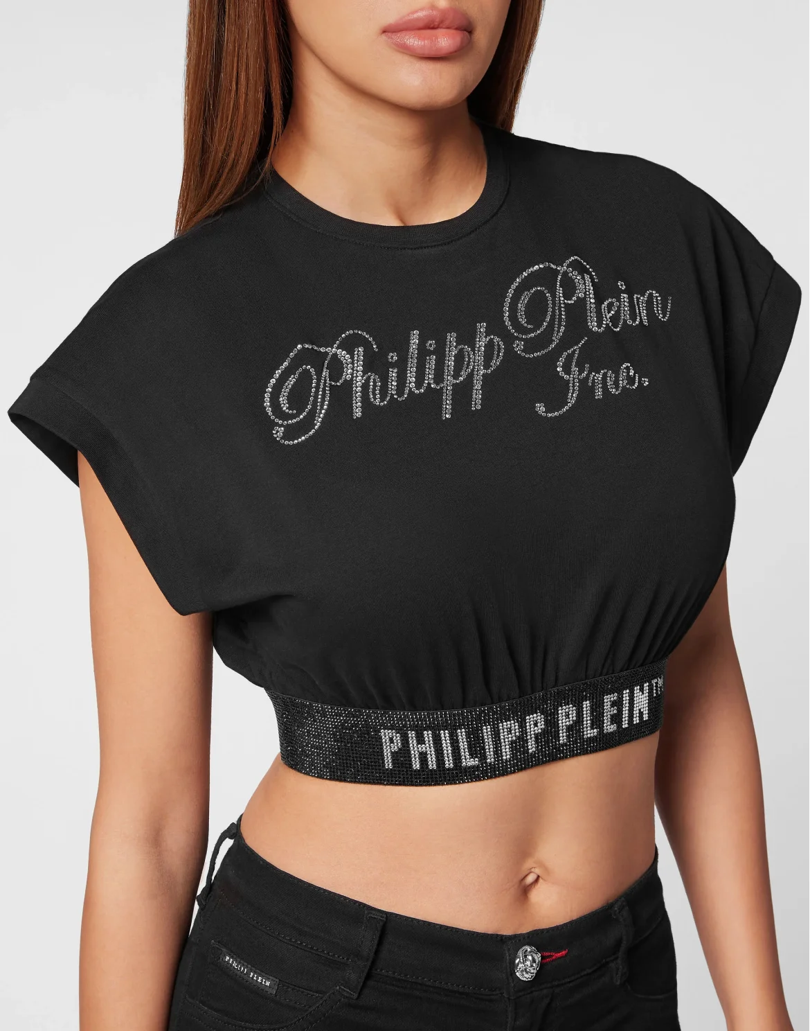 Cropped Top with Crystals Philipp Plein TM, цвет: Черный