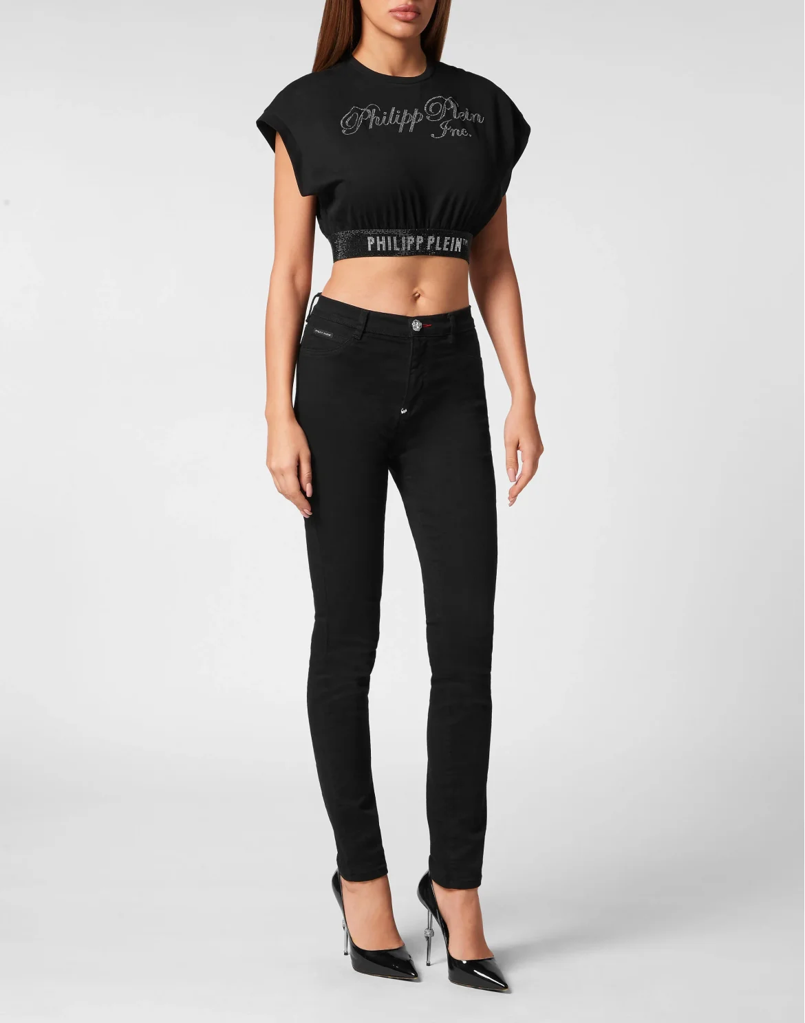 Cropped Top with Crystals Philipp Plein TM, цвет: Черный