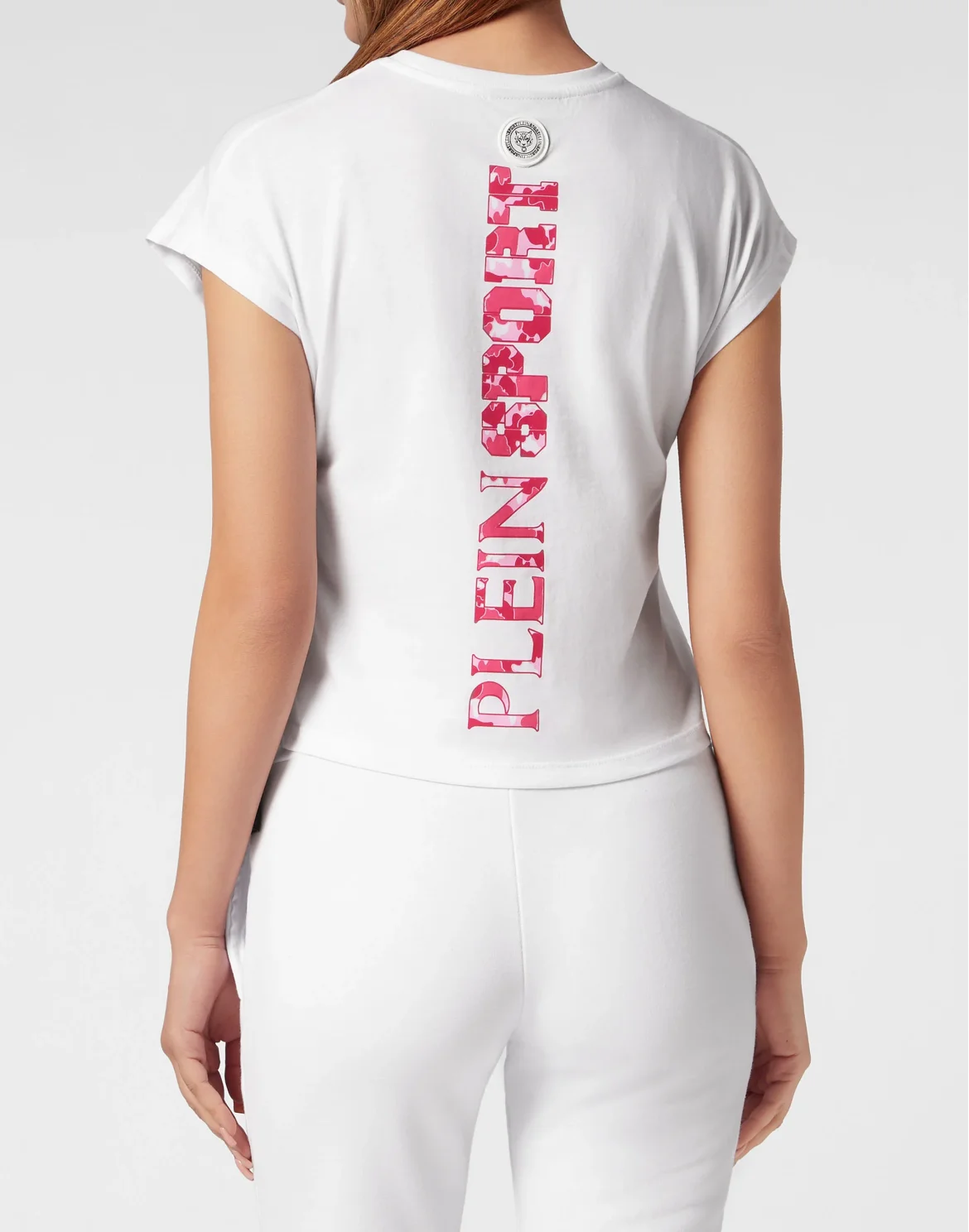 Sleeveless Cropped T-shirt Round Neck Carbon Tiger, цвет: Белый
