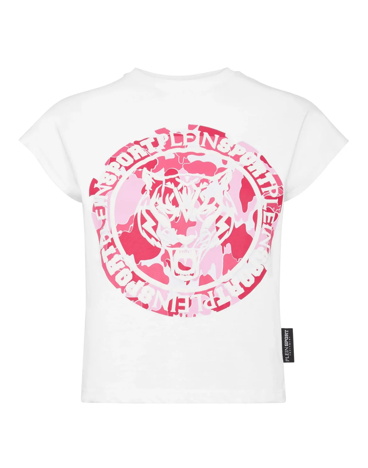 Sleeveless Cropped T-shirt Round Neck Carbon Tiger, цвет: Белый