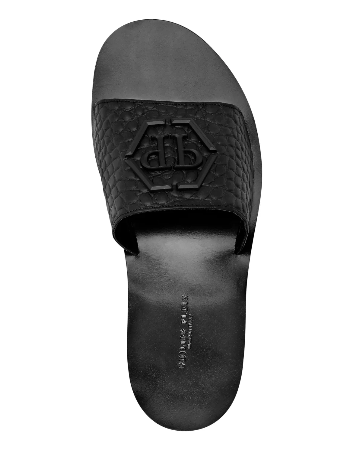 Flat Crocco Printed Sandals, цвет: Черный