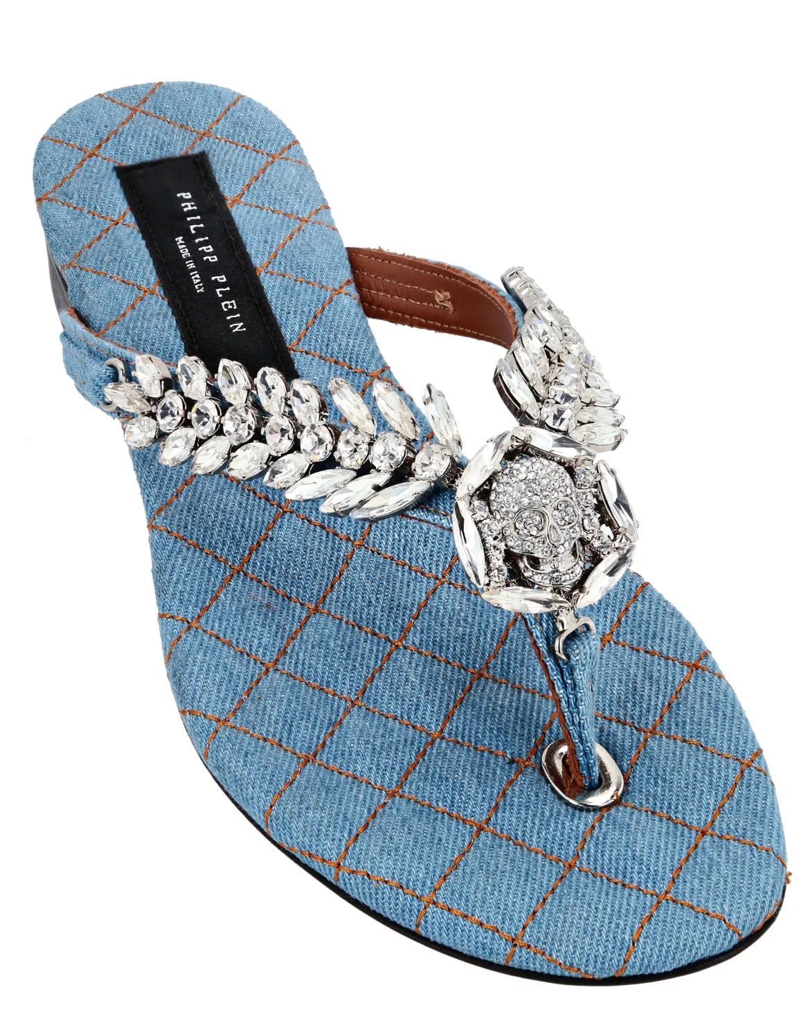 Flat Denim Sandals, цвет: Синий