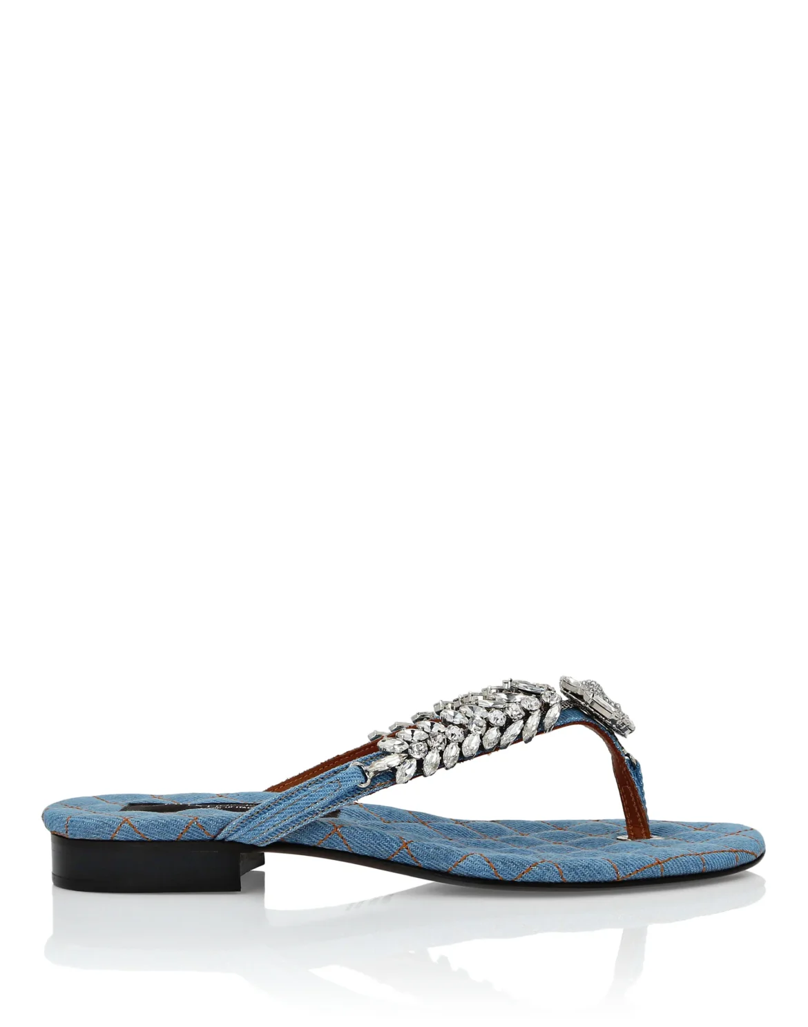 Flat Denim Sandals, цвет: Синий