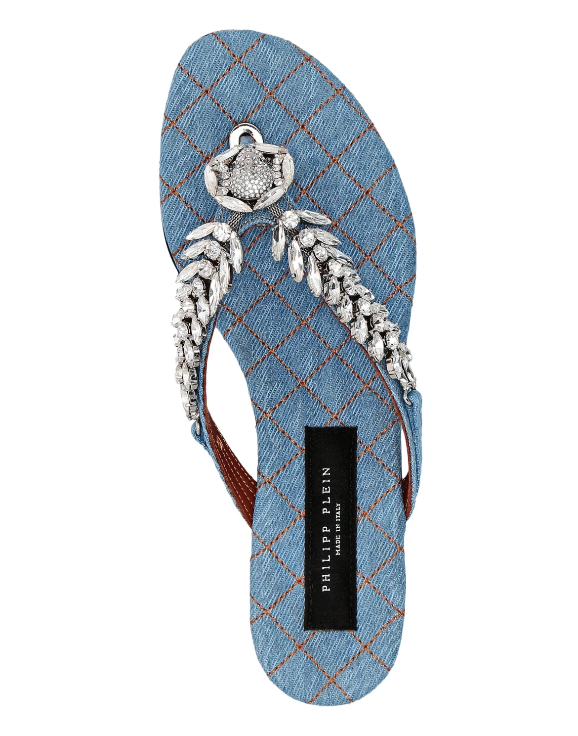 Flat Denim Sandals, цвет: Синий