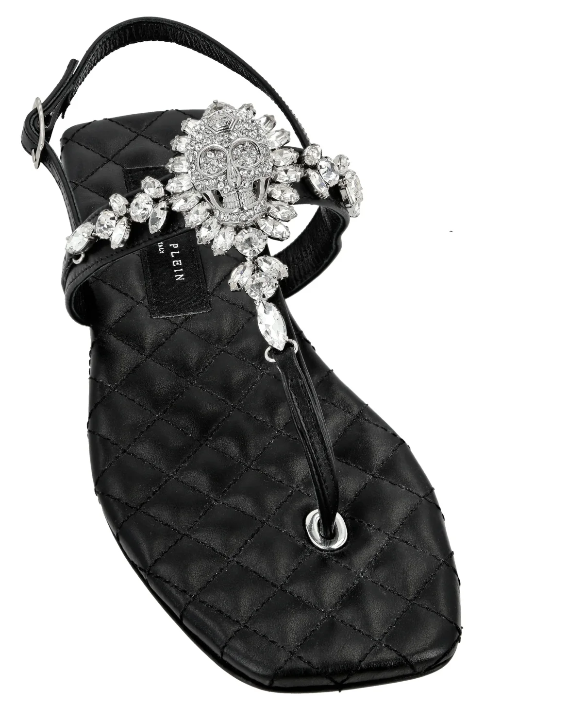 Flat Nappa Sandals Crystal, цвет: Черный