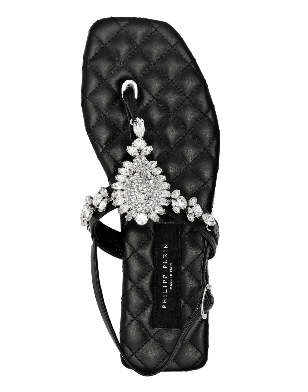 Flat Nappa Sandals Crystal, цвет: Черный