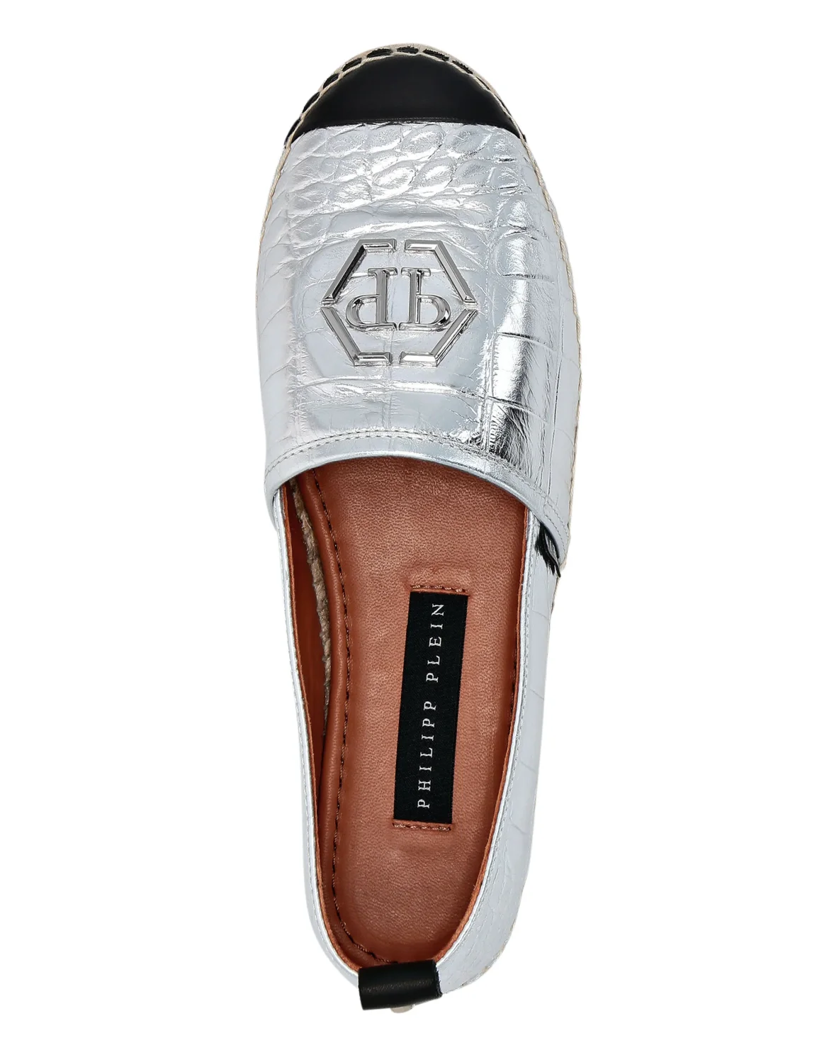 Croco Printed Leather Espadrilles, цвет: Белый