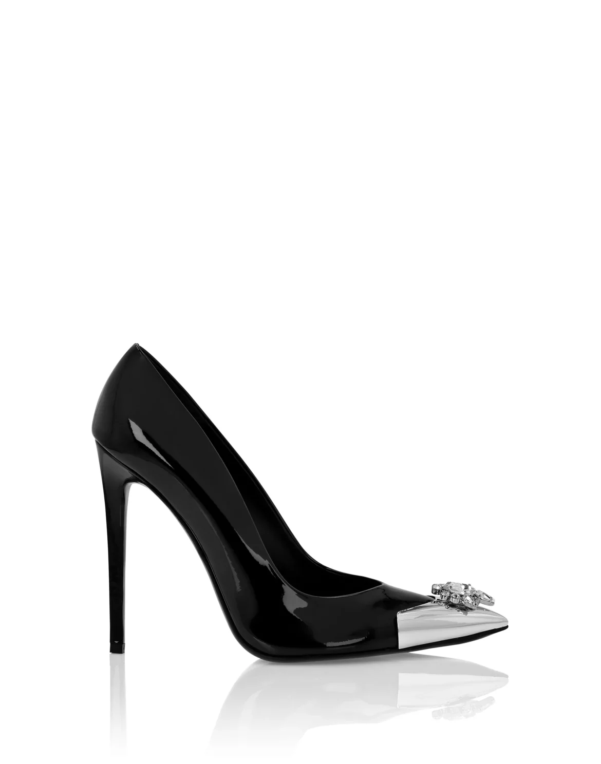 Patent Leather Decollete Pumps Brooches, цвет: Черный