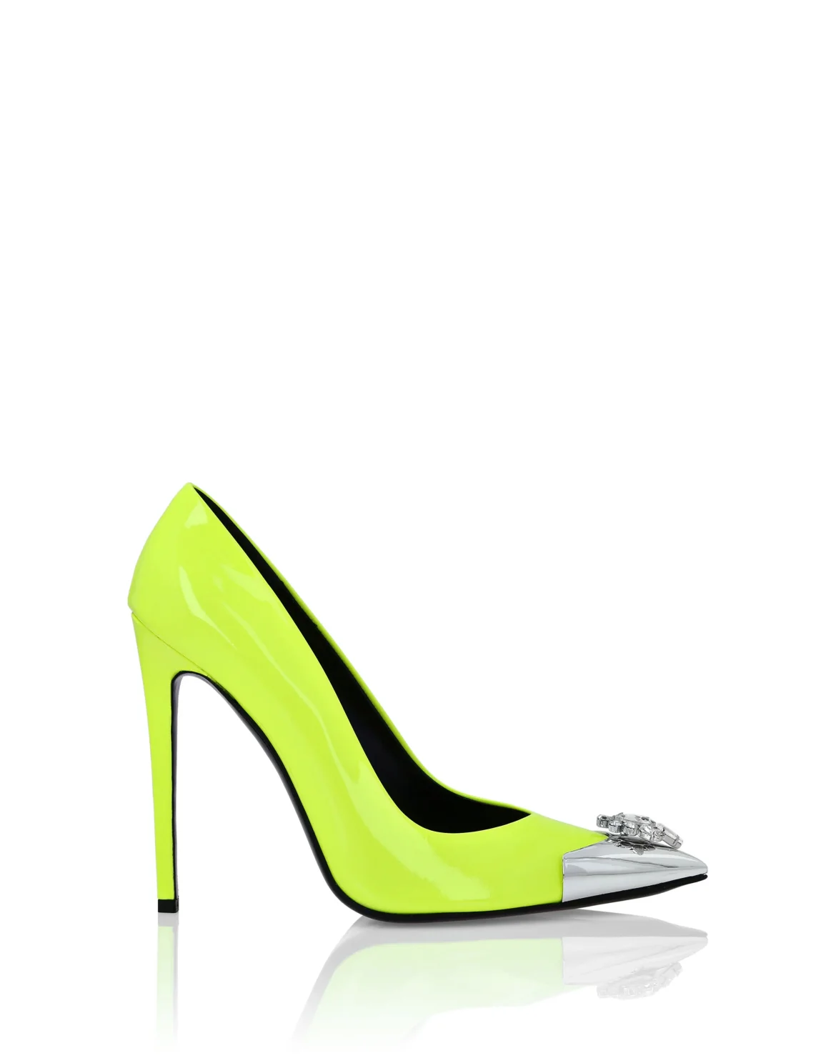 Patent Leather Decollete Pumps Brooches, цвет: Желтый