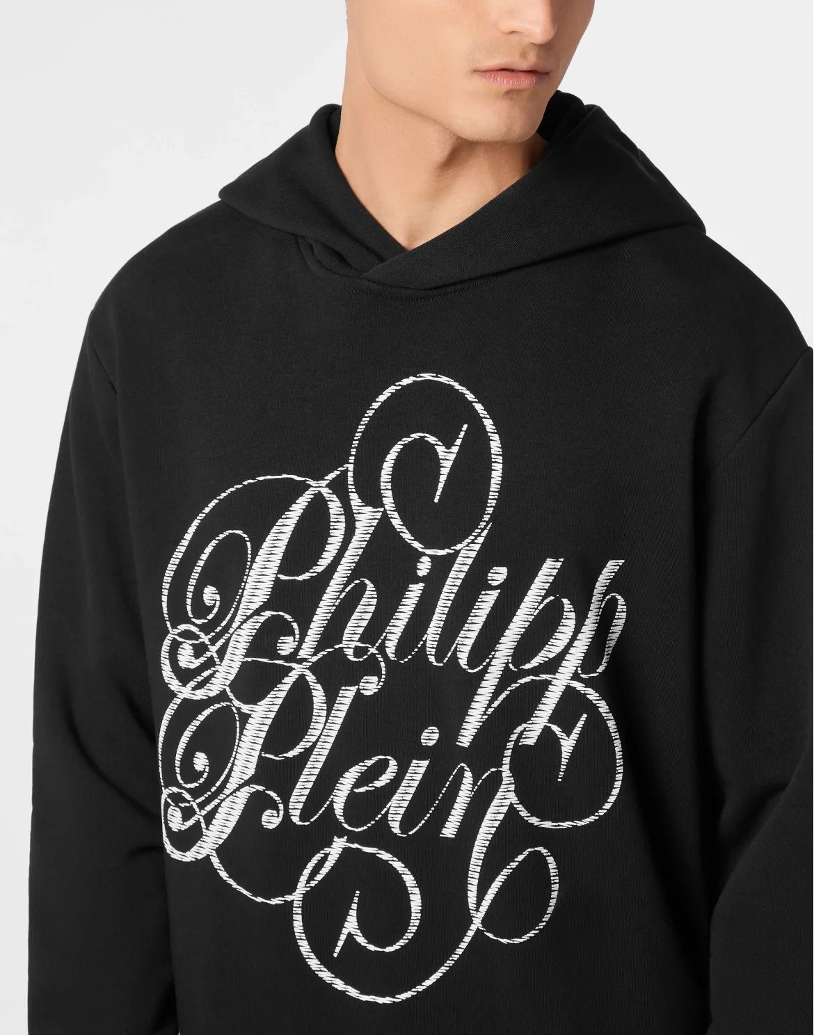 Hoodie sweatshirt Plein Coursive, цвет: Черный