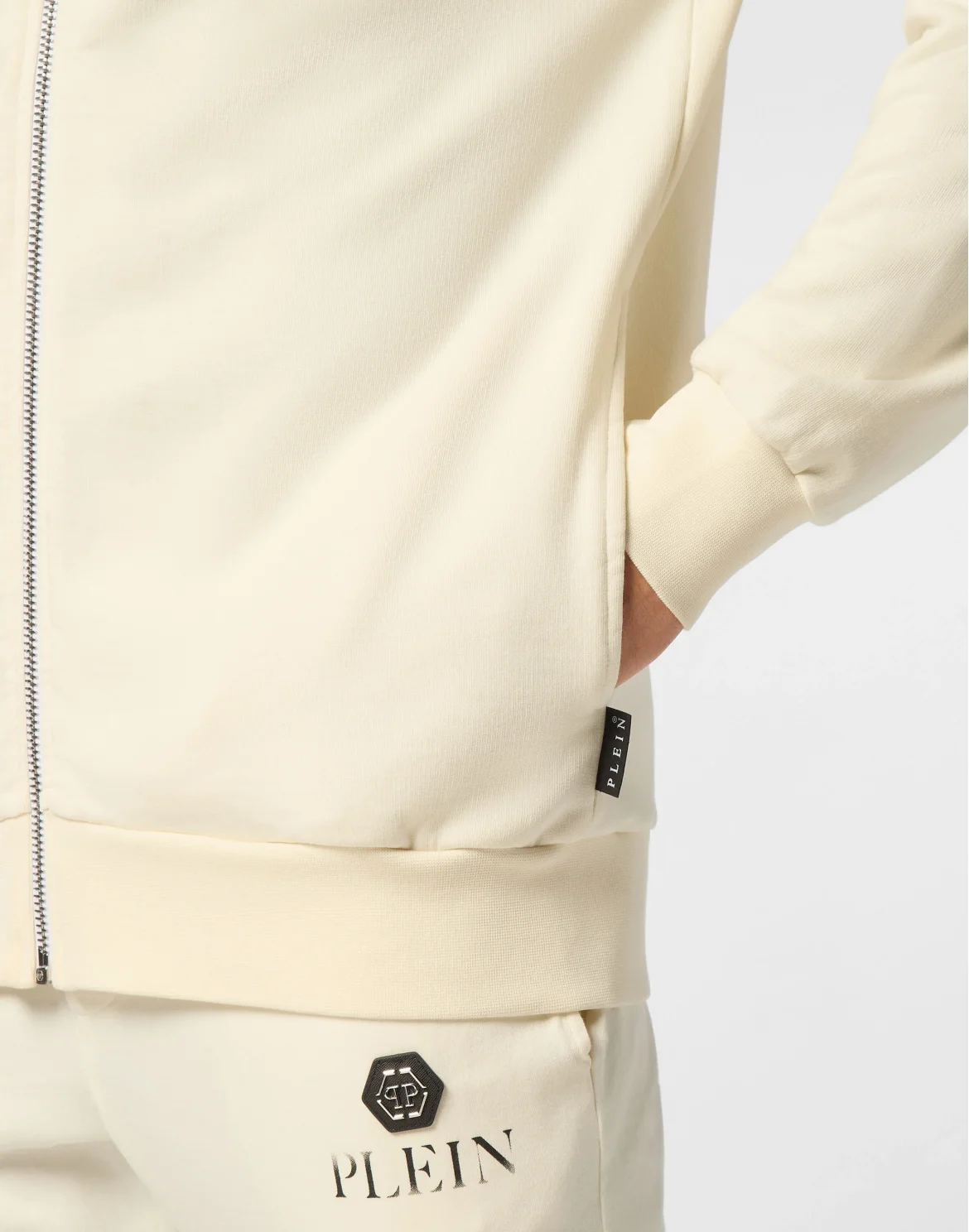 Hoodie Sweatjacket Basic Plein Old Dye, цвет: Бежевый