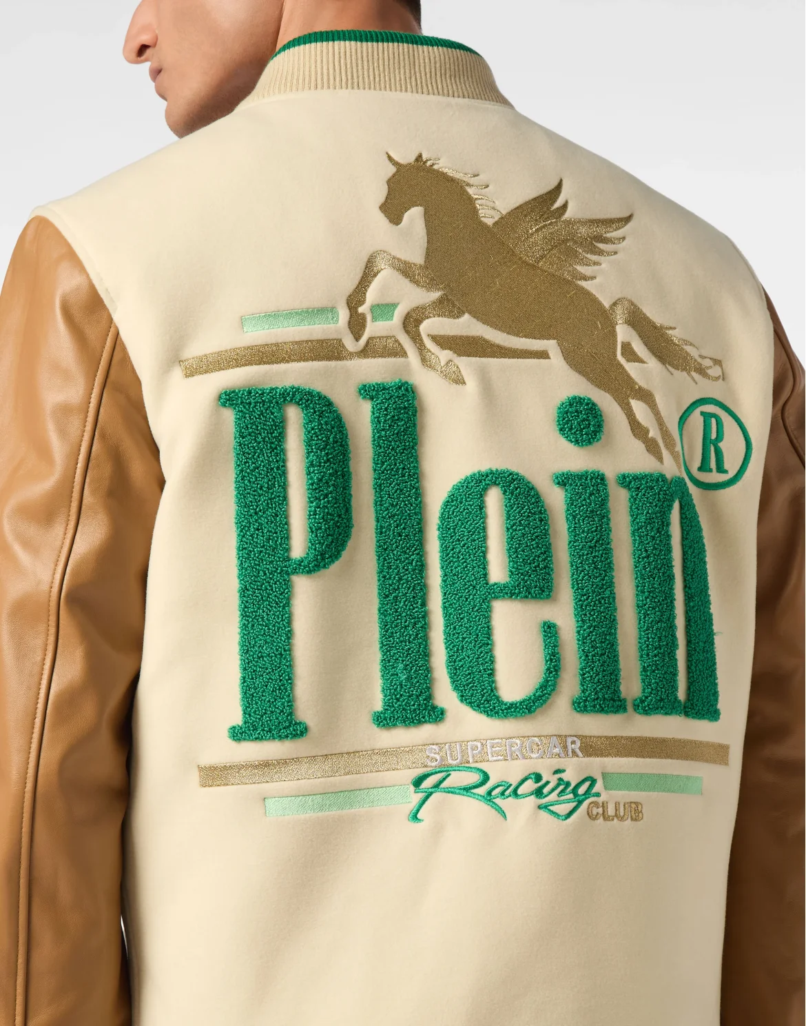 College Bomber Jacket LS Racing Club, цвет: Бежевый
