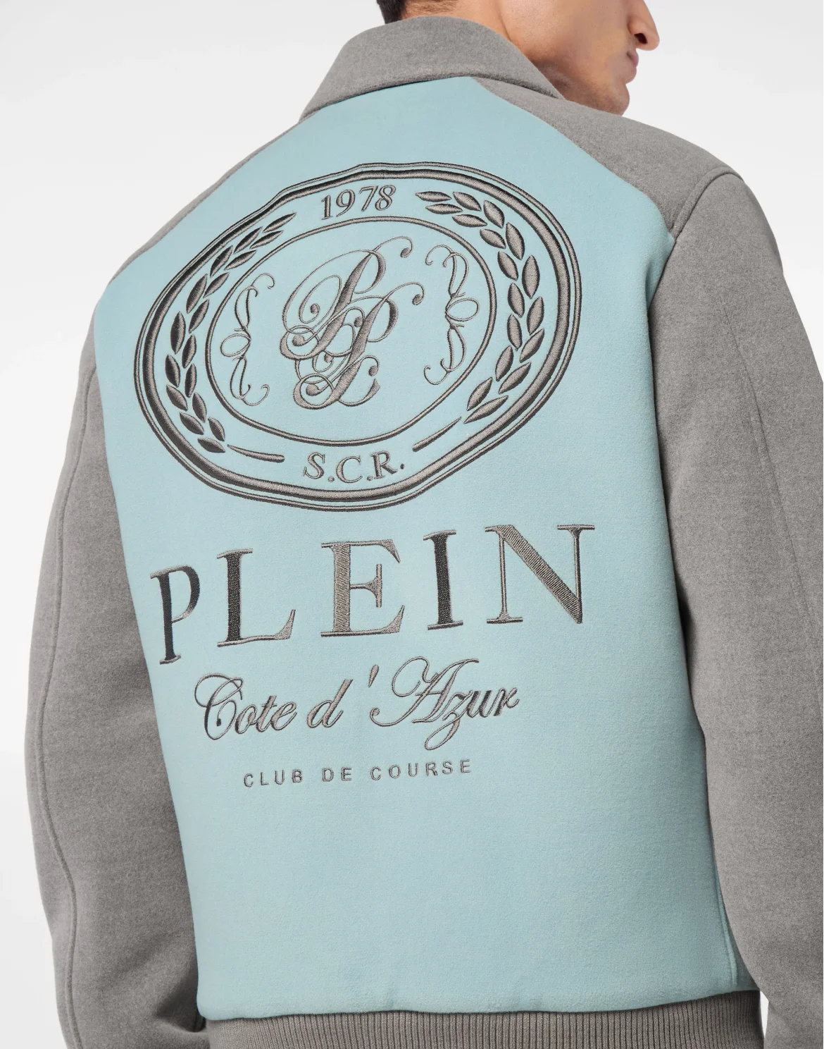 Satin Coster Bomber Jacket Contrast, цвет: Голубой